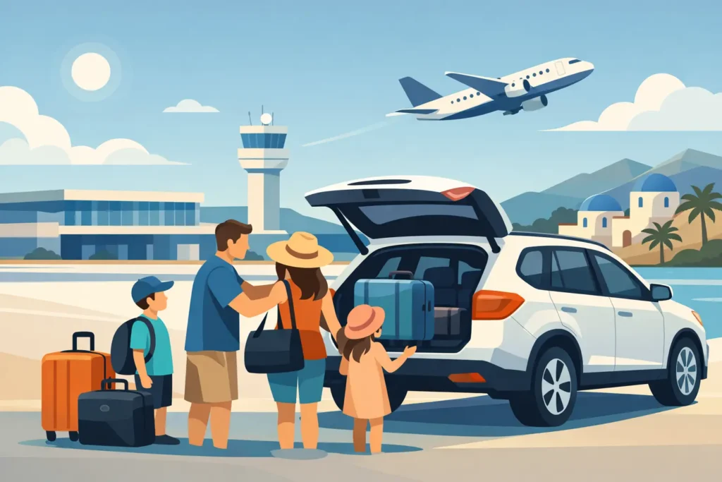 Voiture familiale aéroport Crète sans surprise